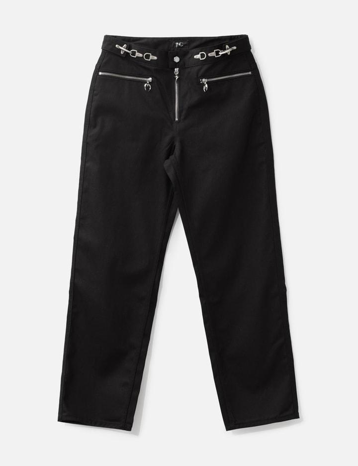Three-Zip Embroidered Pants by THUG CLUB