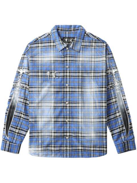 check-pattern shirt by THUG CLUB