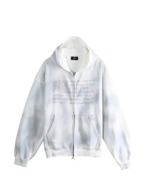 graphic-print zip-up hoodie by THUG CLUB