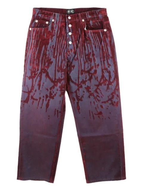 laser-cut jeans by THUG CLUB