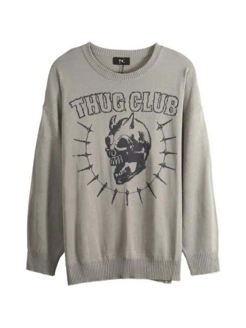 logo-lettering sweater by THUG CLUB
