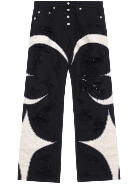 ripped straight-leg trousers by THUG CLUB