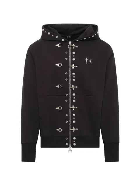 studded zip-up hoodie by THUG CLUB