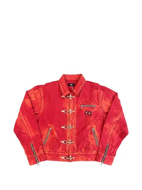 two-tone washed shirt jacket by THUG CLUB