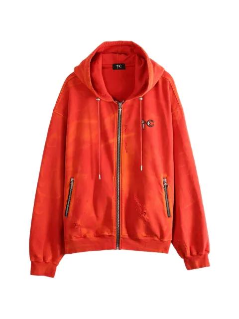 washed zip-up hoodie by THUG CLUB