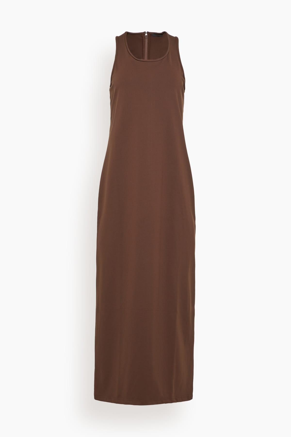 Compact Knit Sleeveless Dress in Brown by TIBI