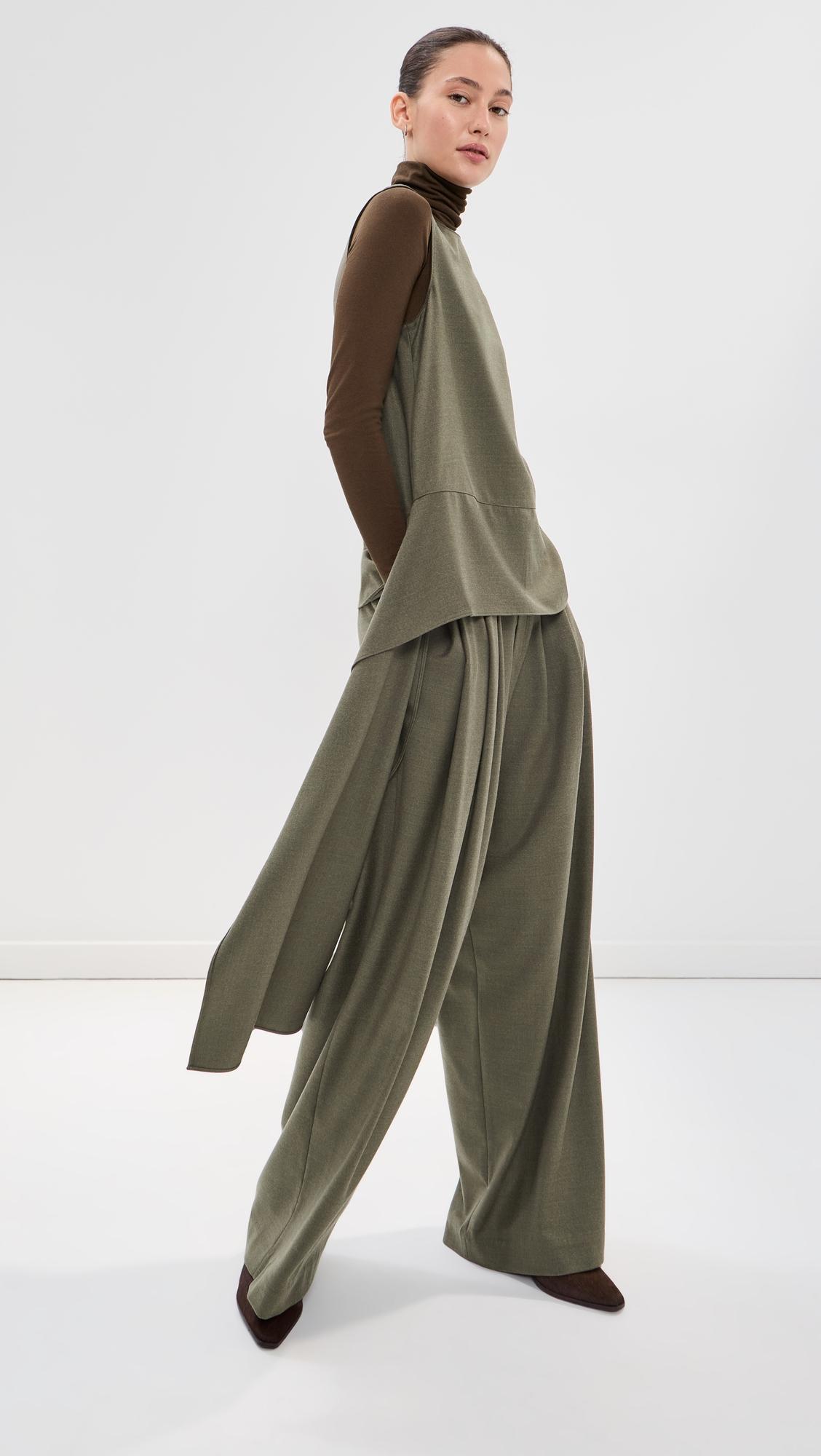 Cozy Flannel Asymmetrical Sleeveless Top by TIBI