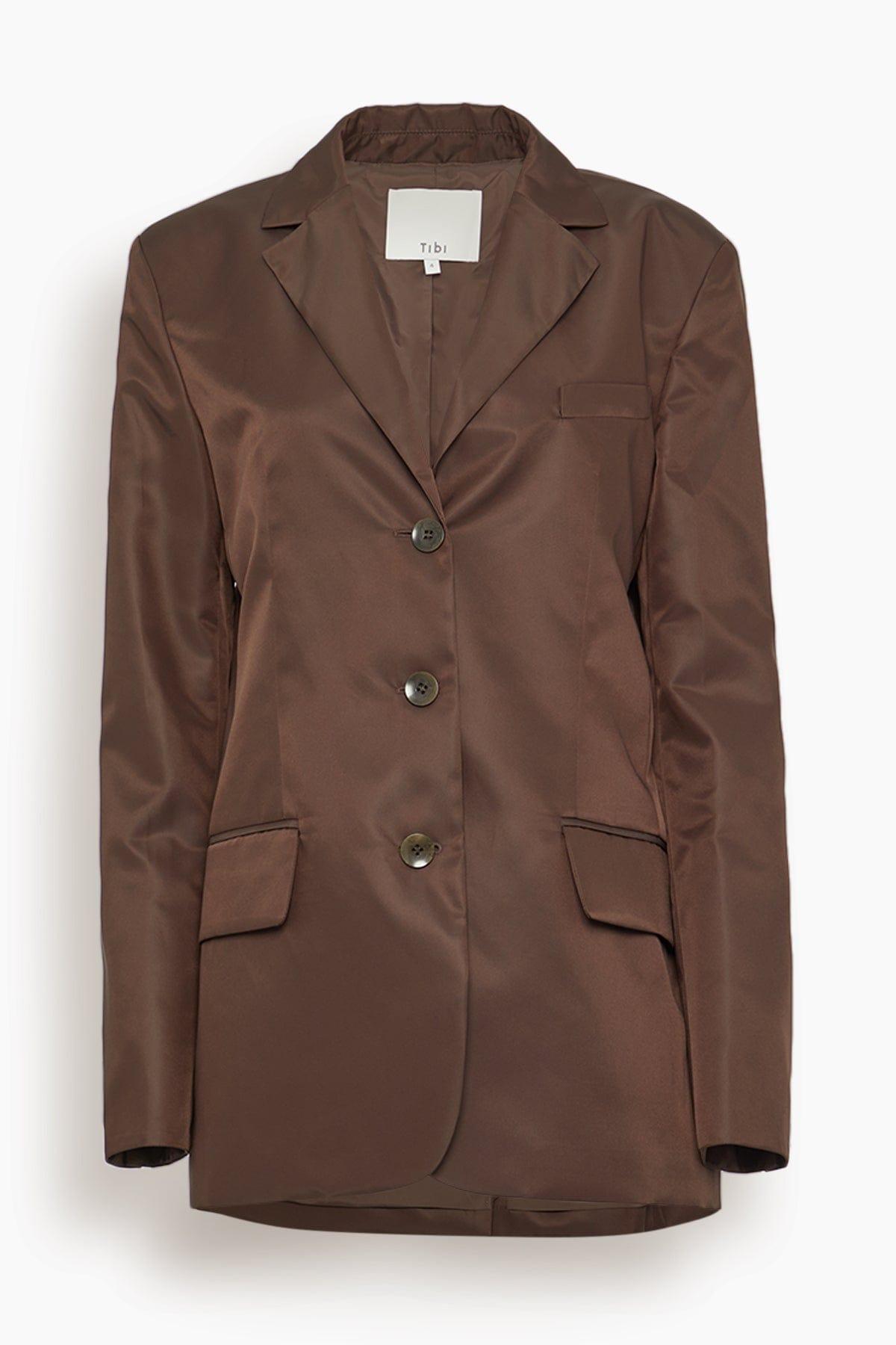Eco Nylon Max Blazer in Brown by TIBI