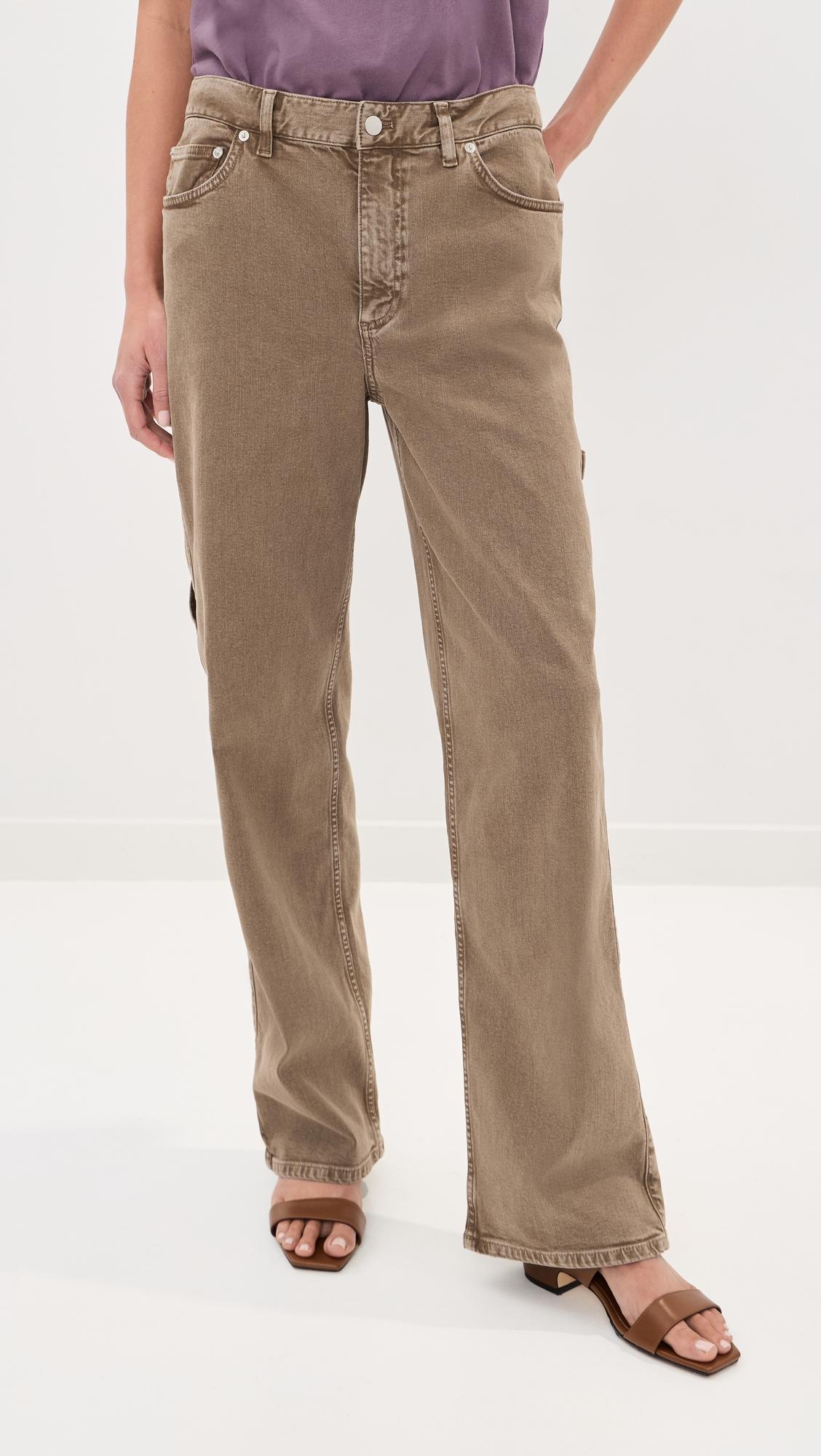 Garment Wash Stretch Twill Slouchy Carpenter Jeans by TIBI