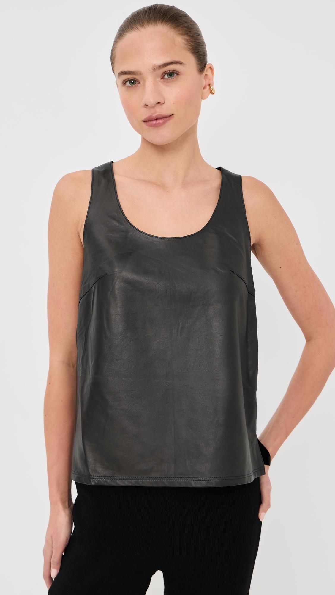 Lightweight Leather Tank Top by TIBI