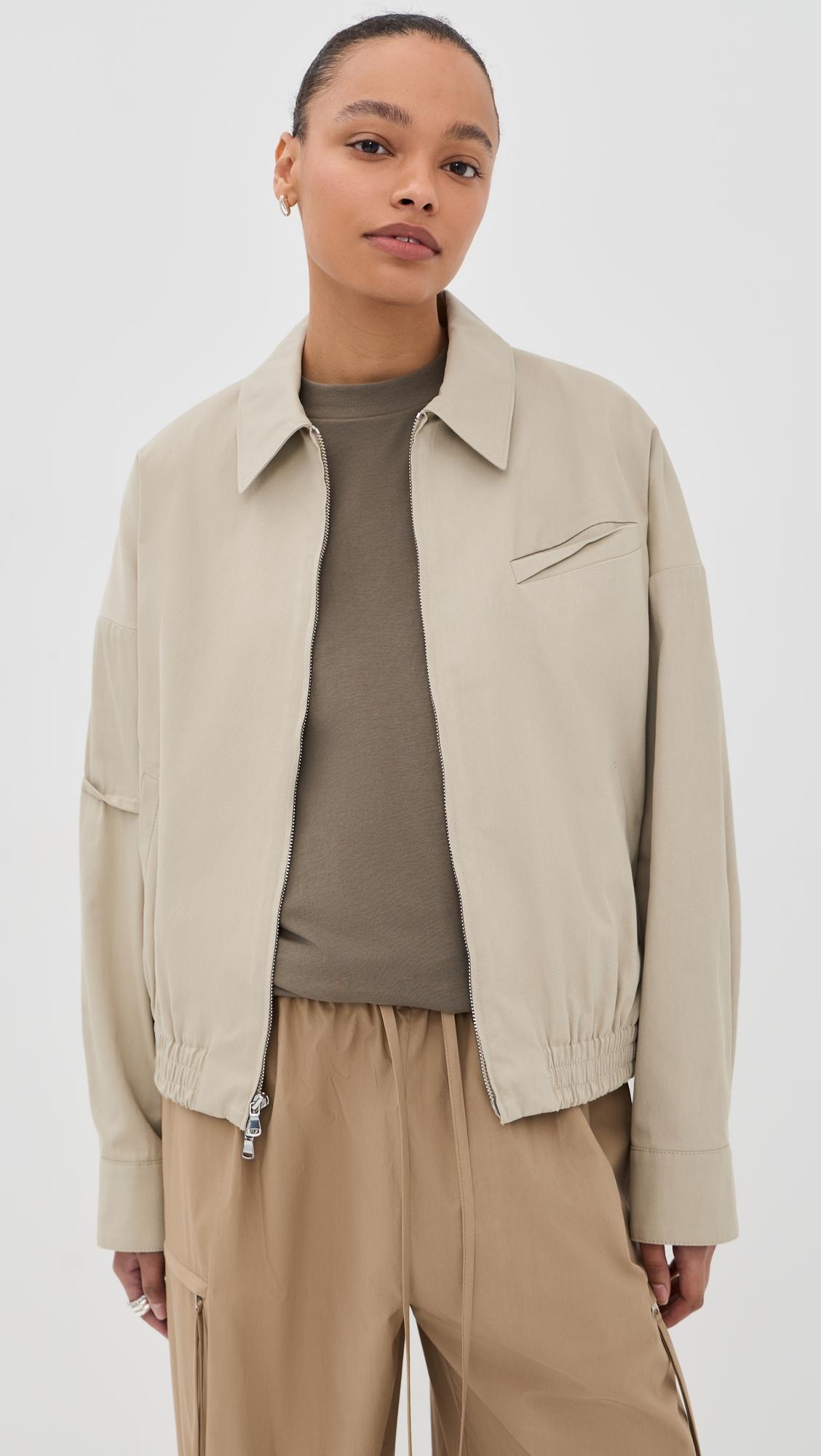 Luxe Spring Twill Bomber Jacket by TIBI