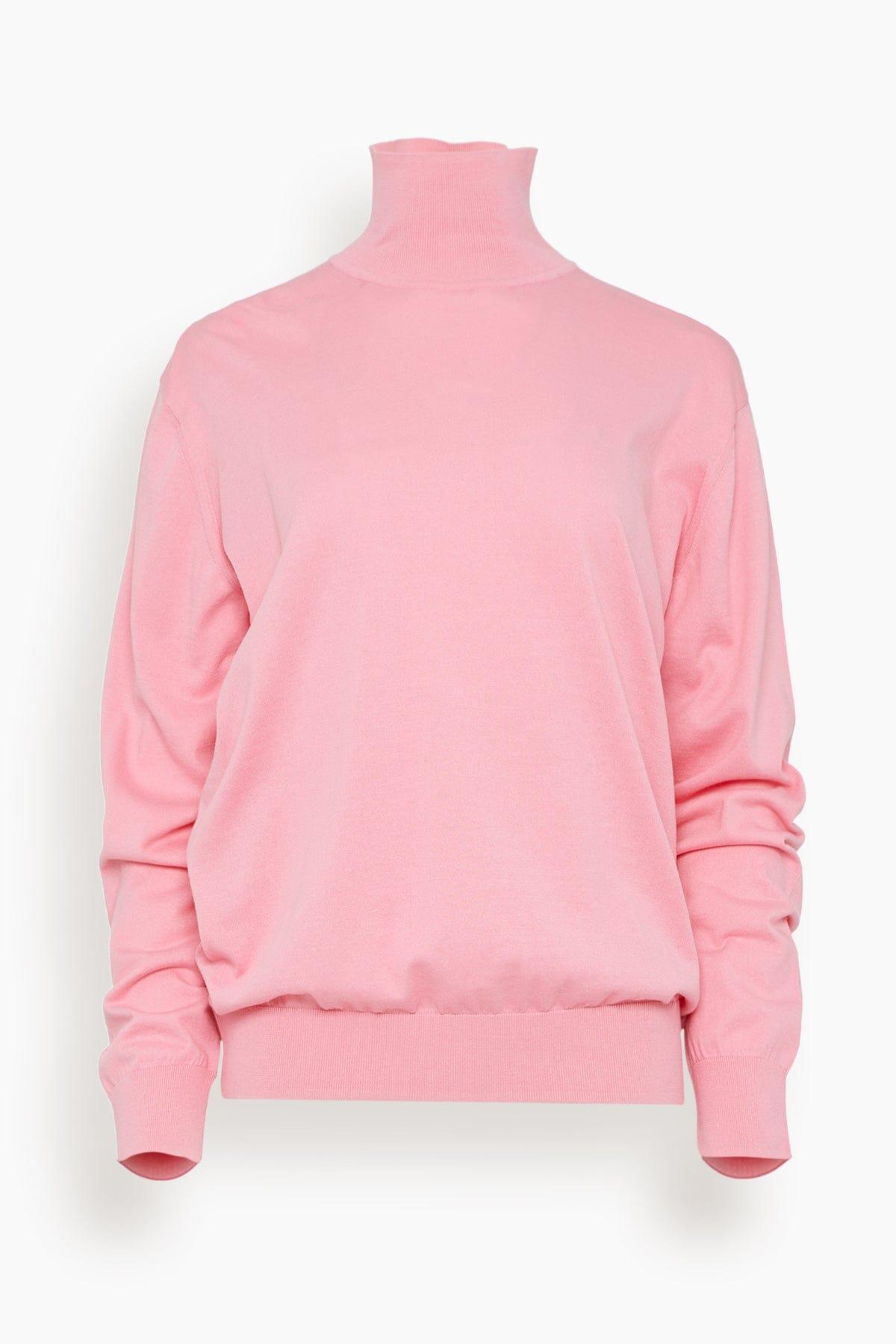 Perfect Turtleneck Pullover in Bubble Gum Pink by TIBI