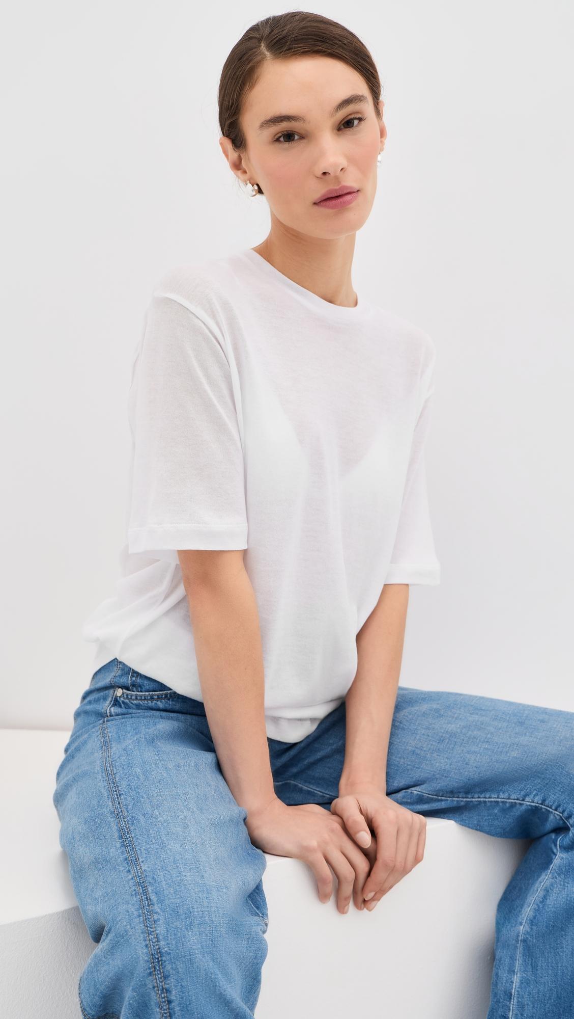 Sheer Crepe Knit Tee by TIBI