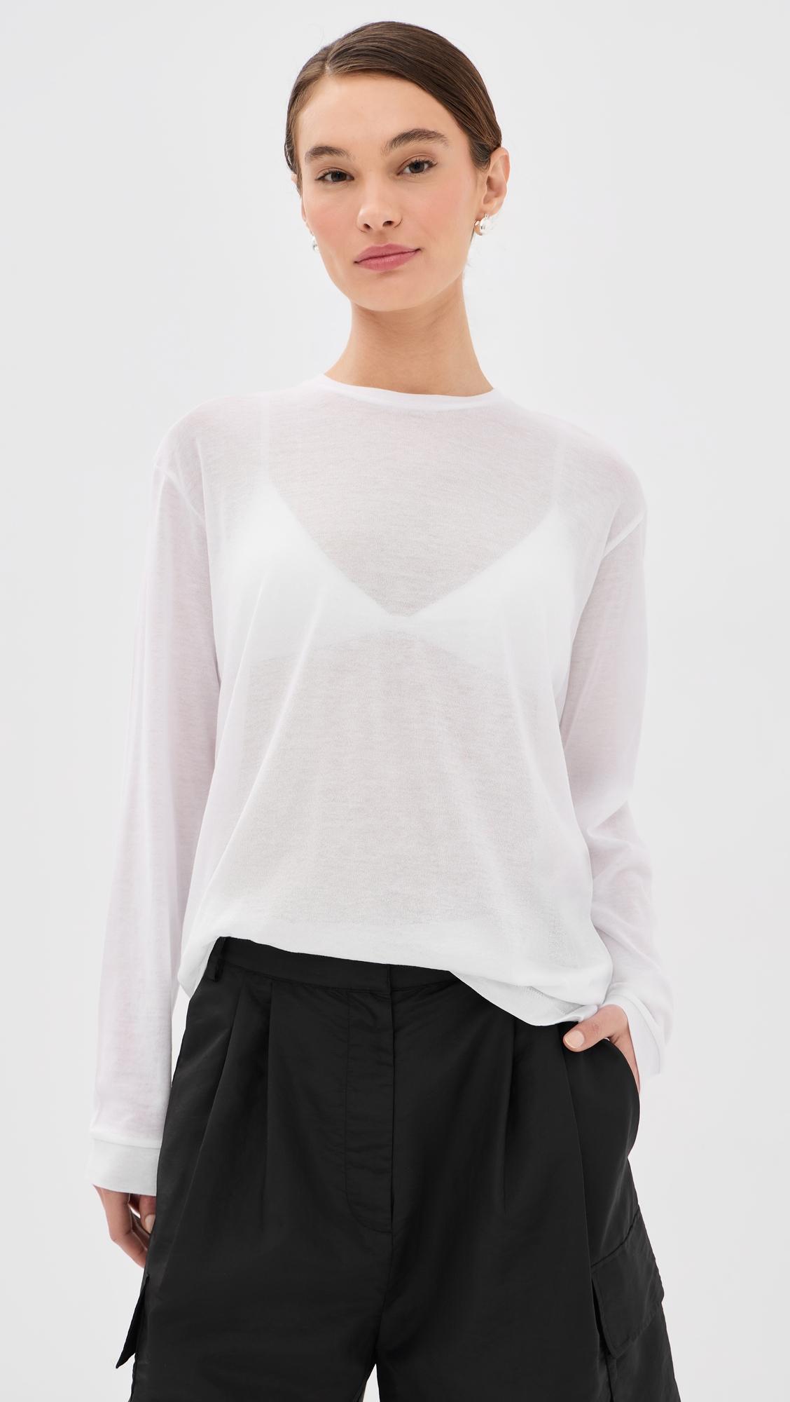 Sheer Crepe Knit Tee by TIBI