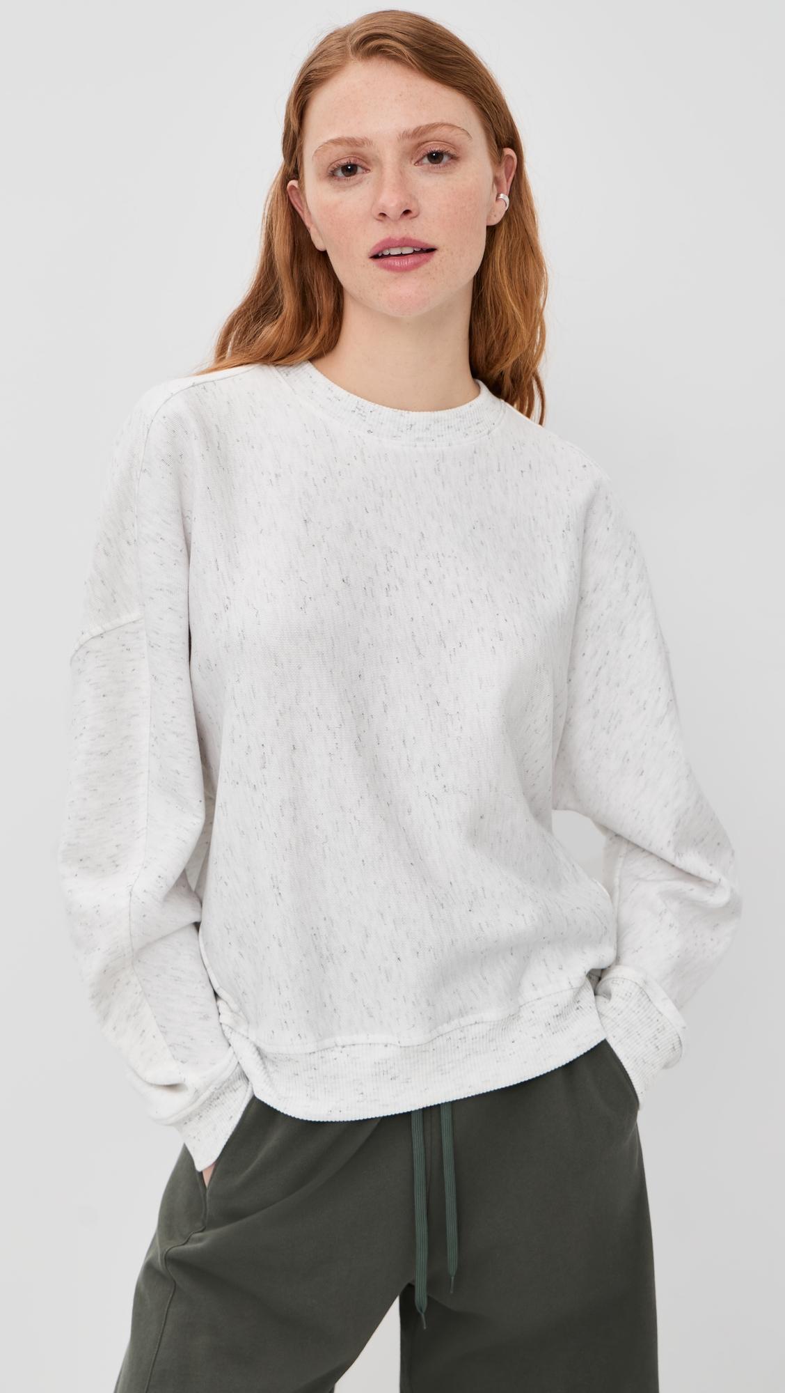 Spring Tweedy Sweatshirting Crew Neck Sweater by TIBI