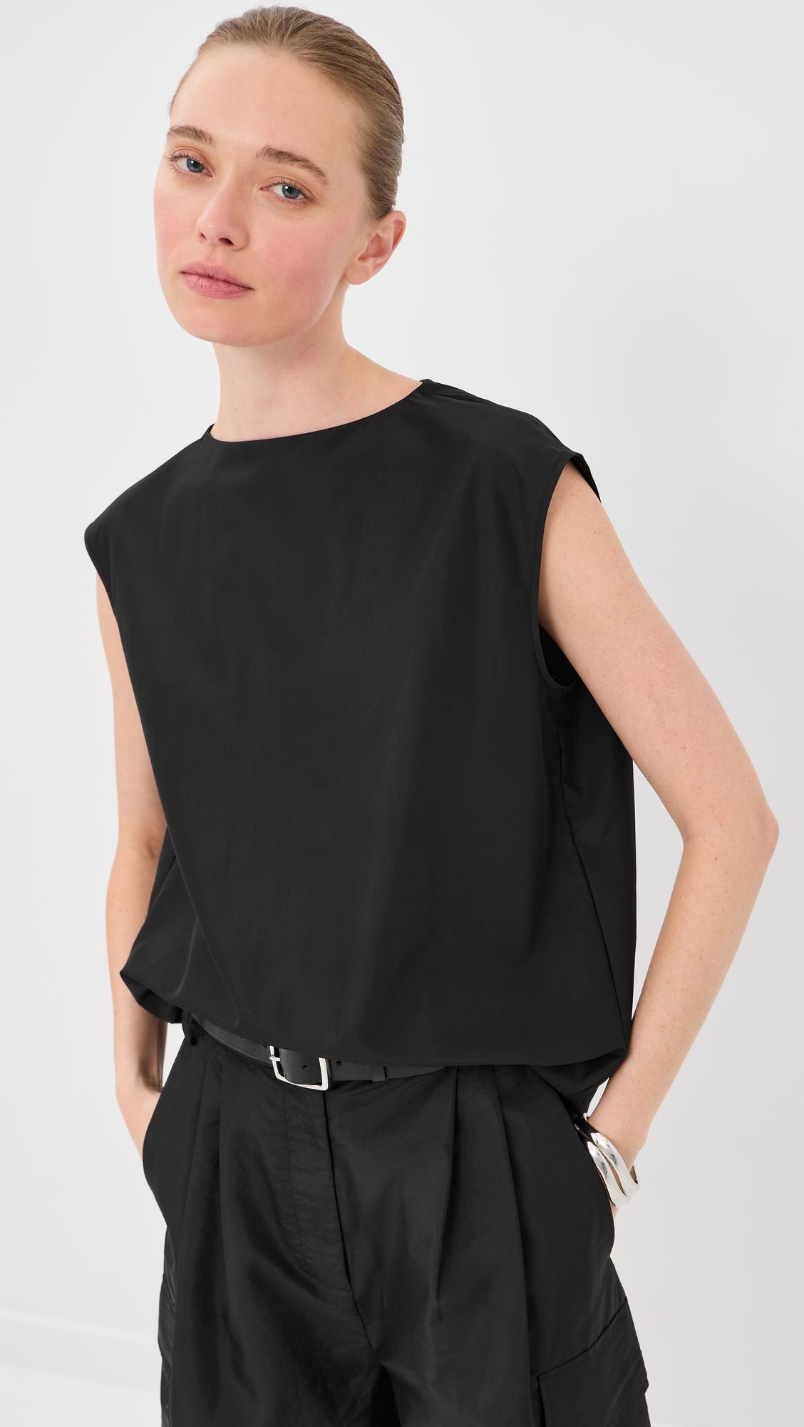Summer Nylon Sleeveless Cocoon Top by TIBI