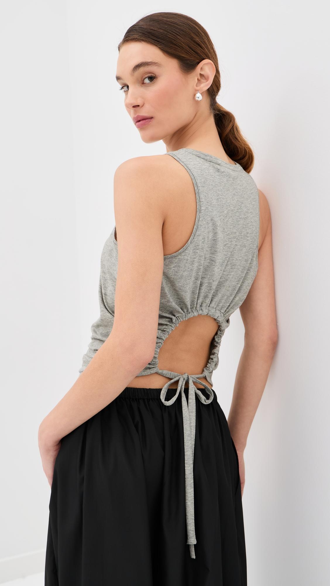 T-Shirting Shirred Back Tank by TIBI