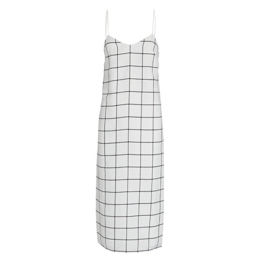 Tibi Twill Windowpane Slip Dress by TIBI