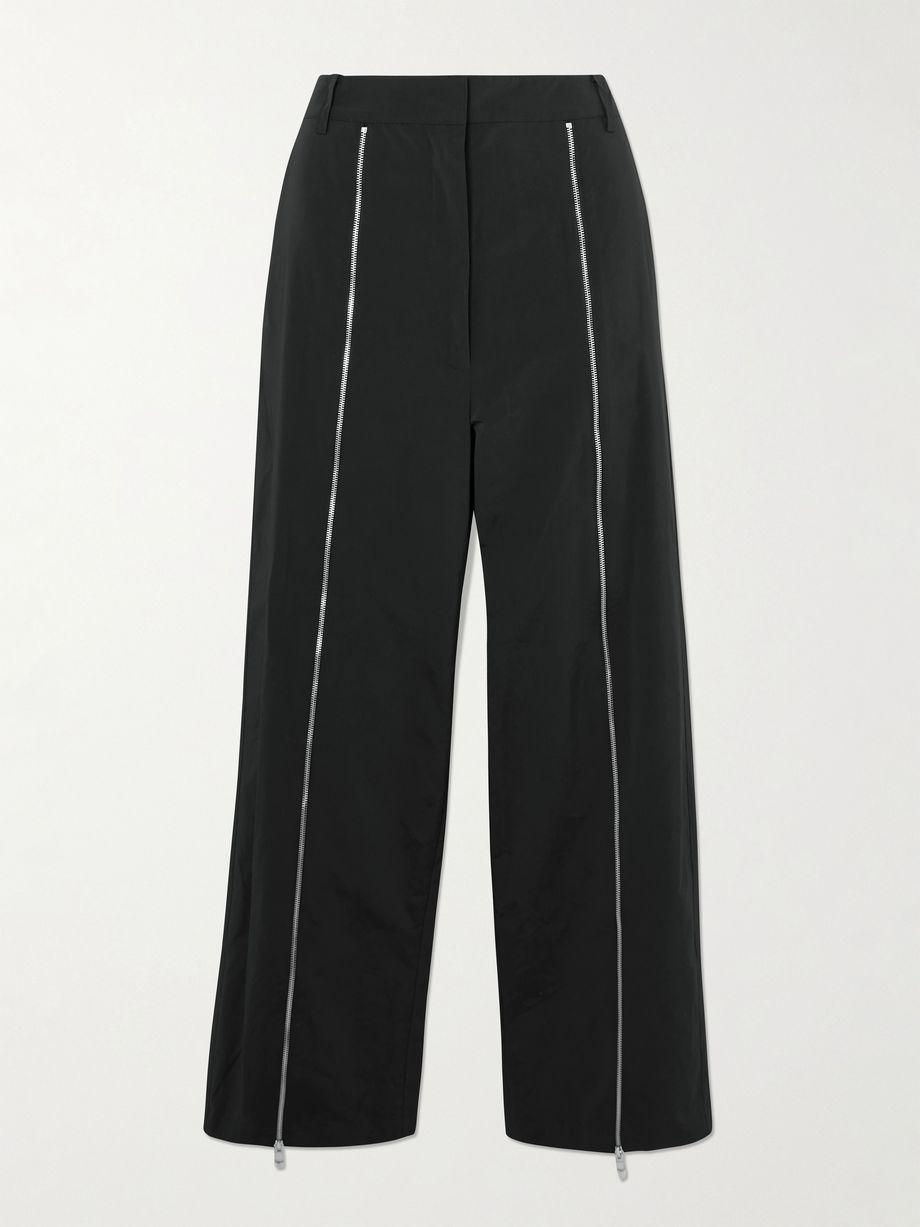 Zip-detailed shell straight-leg pants by TIBI