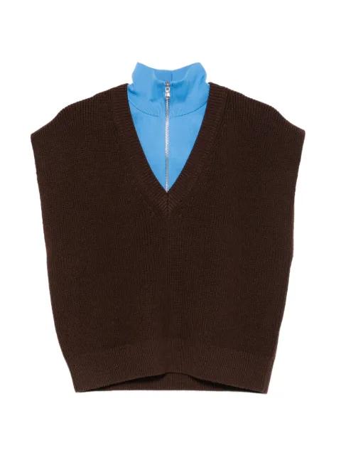 cardigan stitch removable vest by TIBI