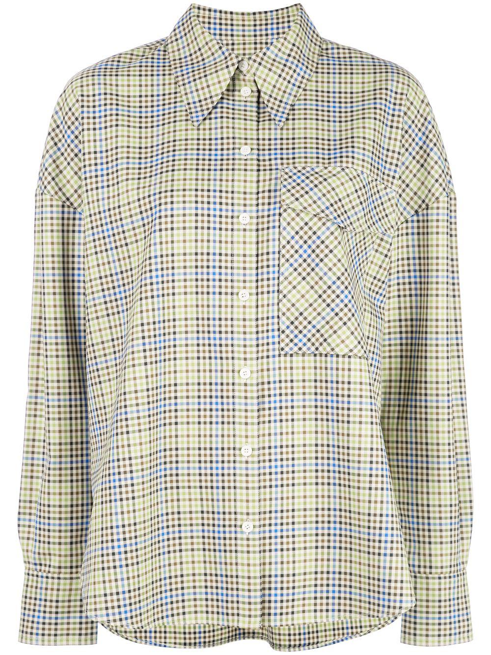 checked chest pocket shirt by TIBI