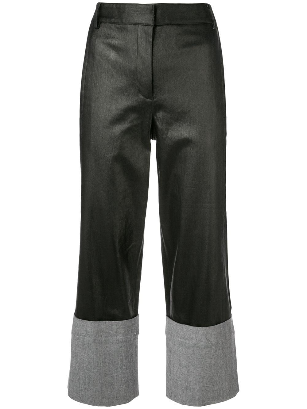 denim cuffed straight trousers by TIBI
