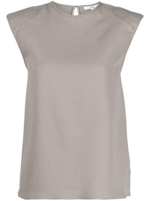 padded-shoulder tank top by TIBI