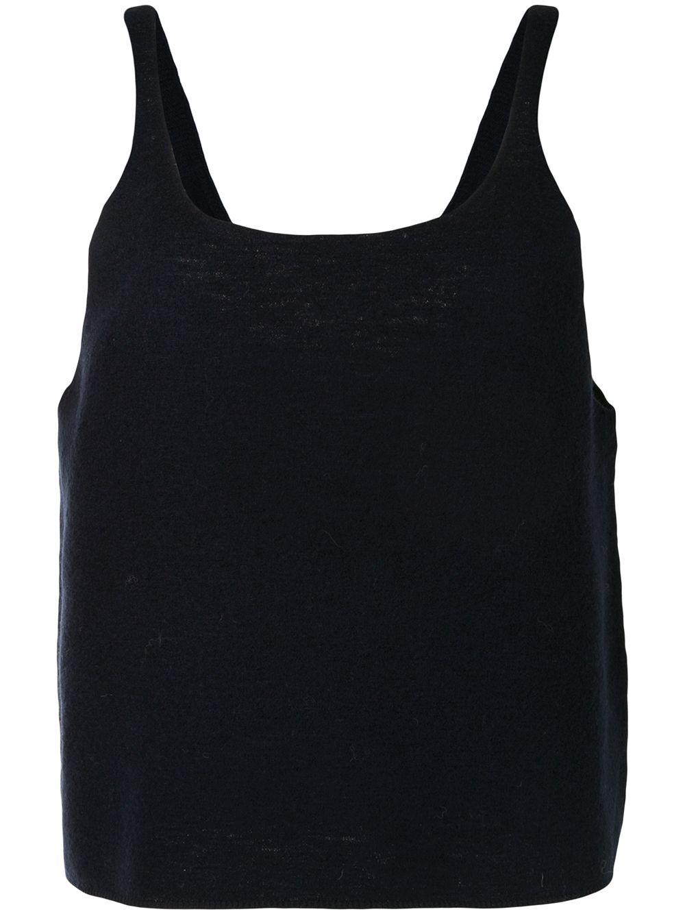 scoop neck boiled wool sweater by TIBI