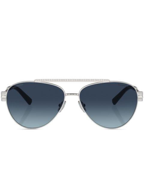 crystal-embellished round-frame sunglasses by TIFFANY&CO EYEWEAR
