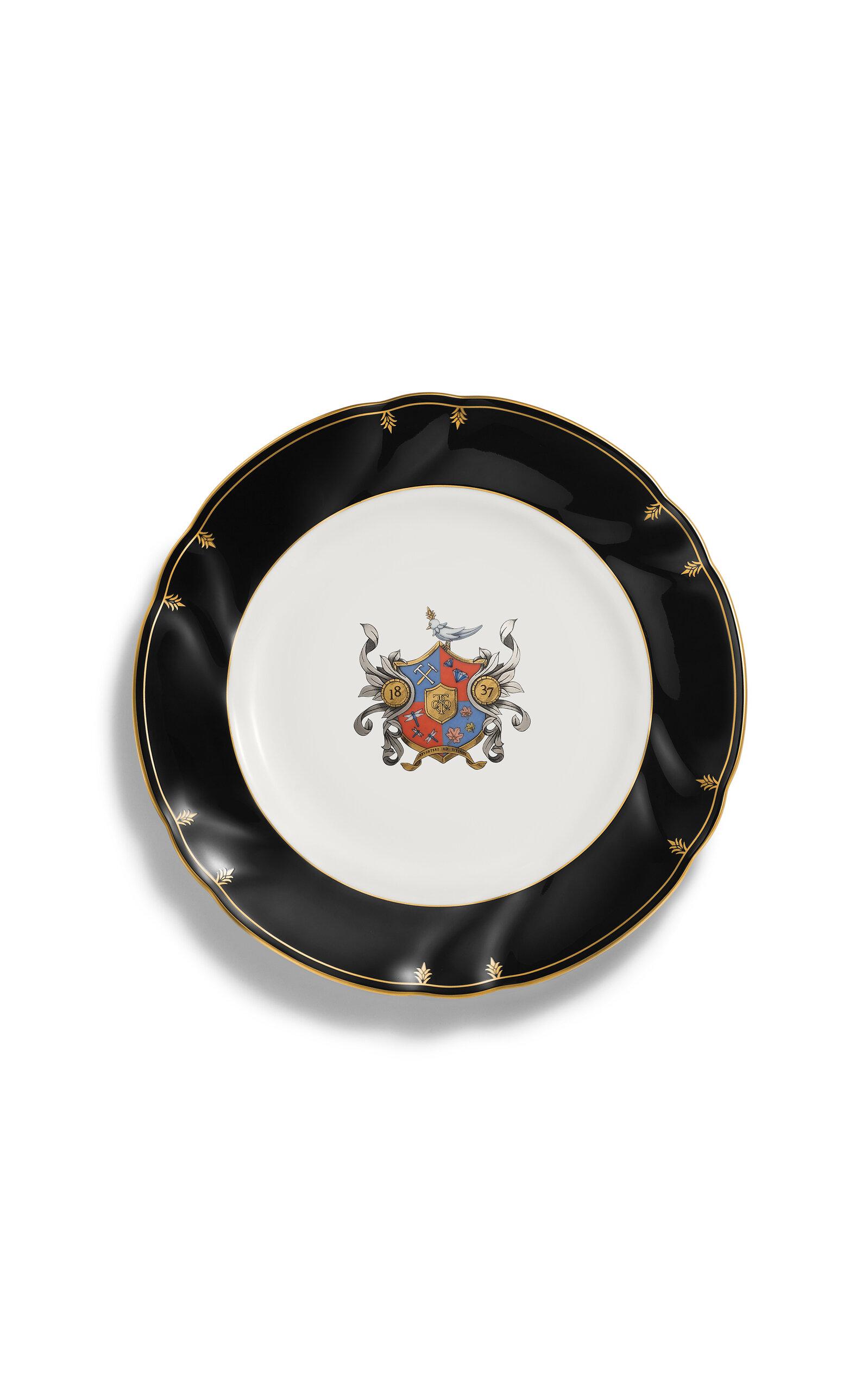 Tiffany & Co. - Crest Bone China Dessert Plate - Black - Moda Operandi by TIFFANY&CO.