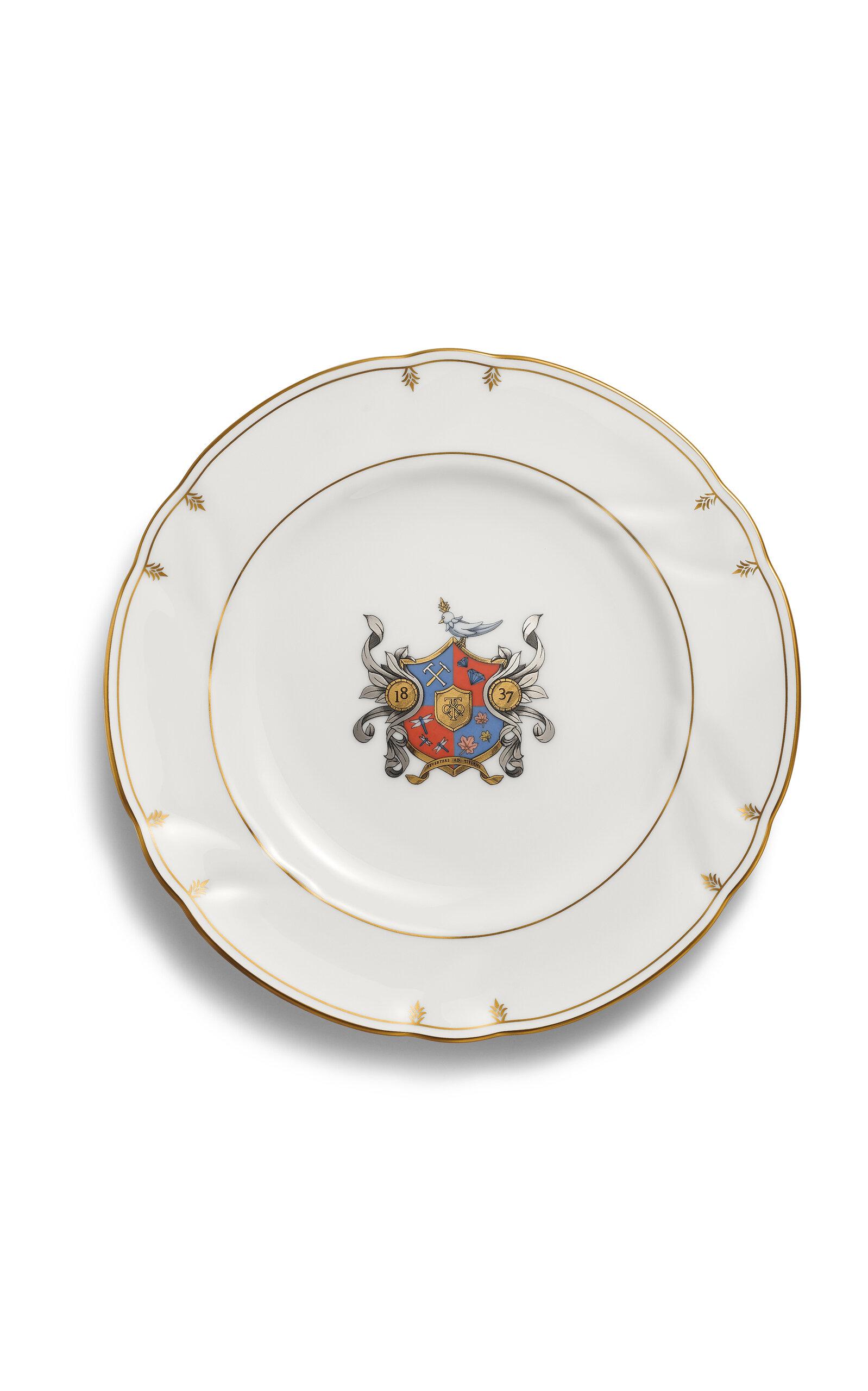 Tiffany & Co. - Crest Bone China Dessert Plate - White - Moda Operandi by TIFFANY&CO.