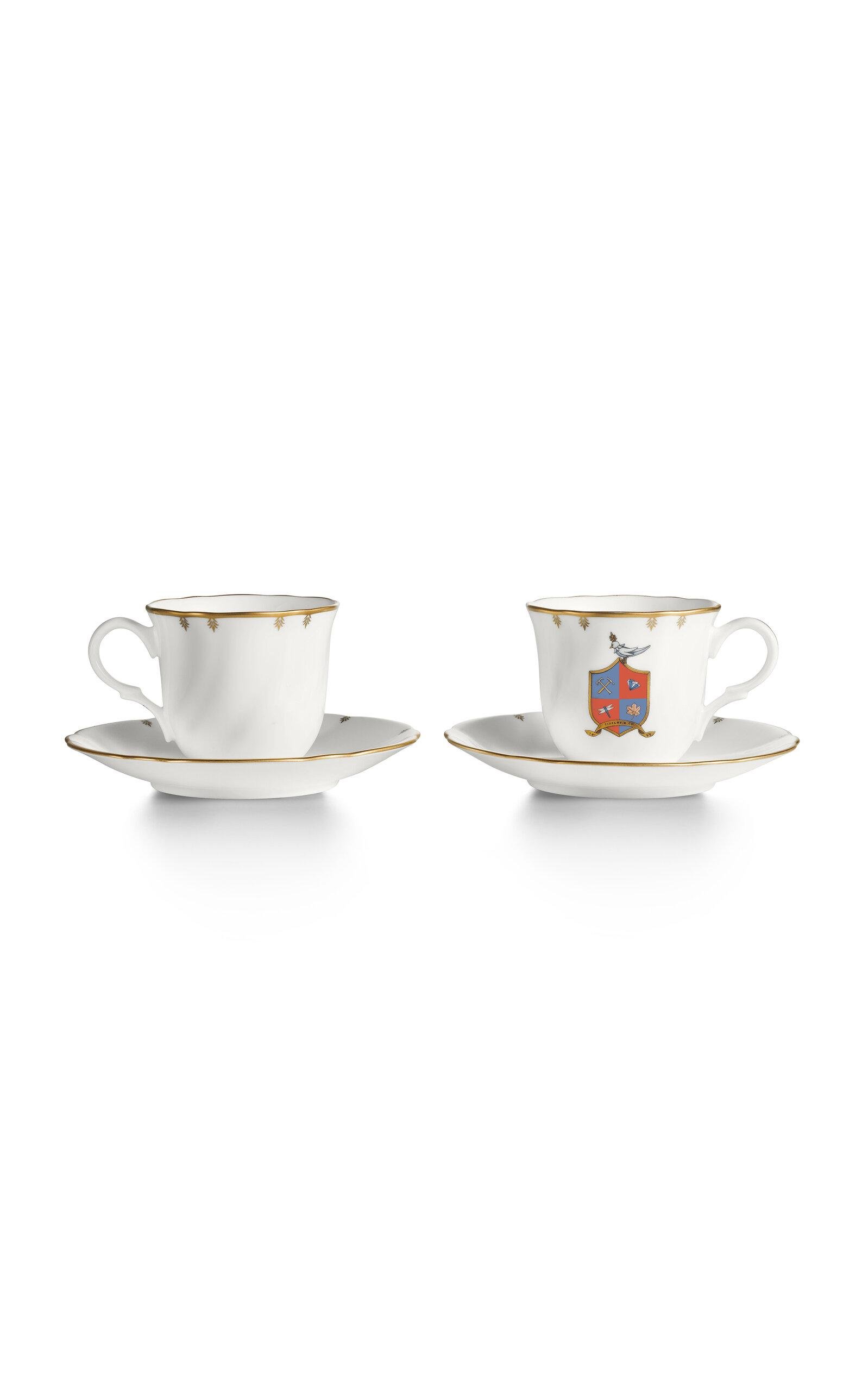 Tiffany & Co. - Crest Set-of-Two Bone China Espresso Cup - White - Moda Operandi by TIFFANY&CO.