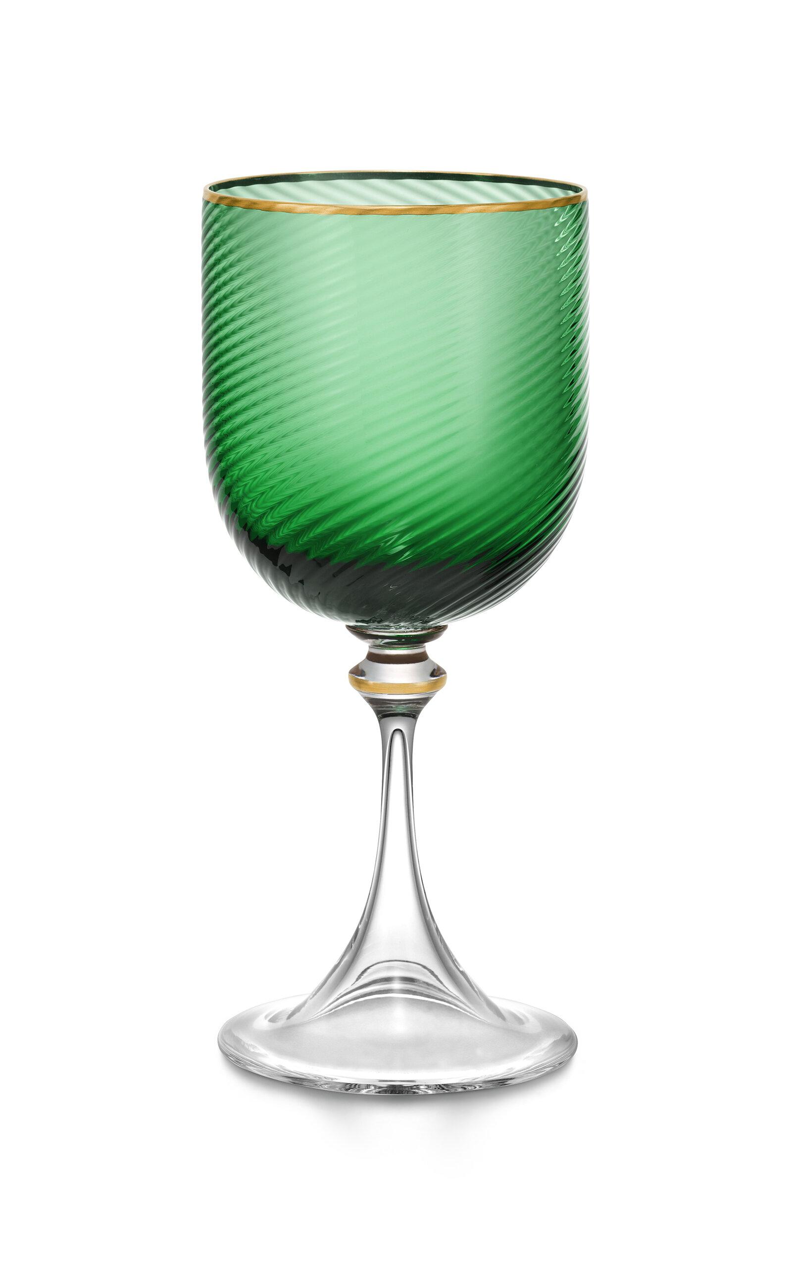 Tiffany & Co. - Exclusive Twist Red Wine Crystal Glass - Dark Green - Moda Operandi by TIFFANY&CO.