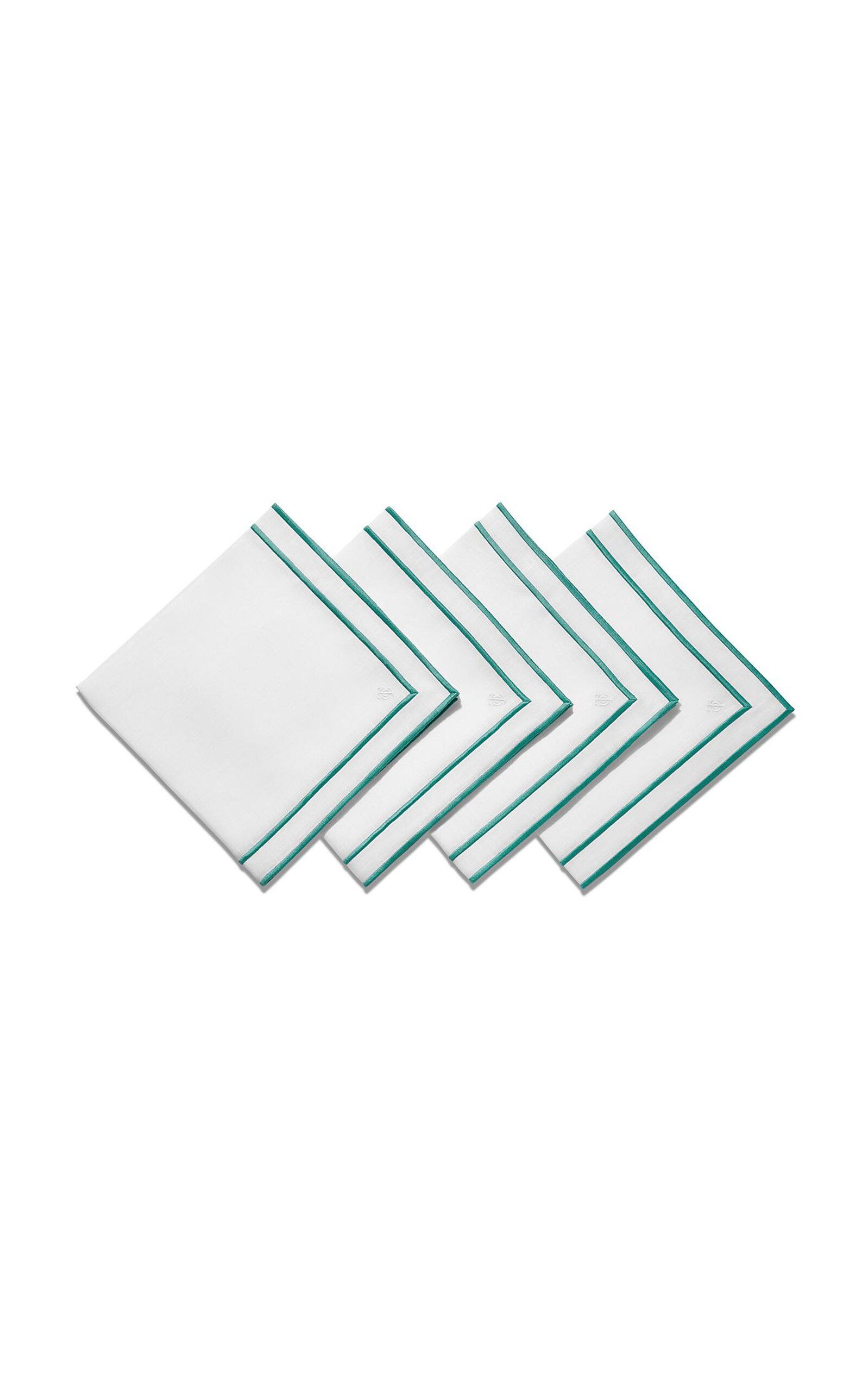 Tiffany & Co. - Set-of-Four Embroidered Linen Placemats - Blue - Moda Operandi by TIFFANY&CO.