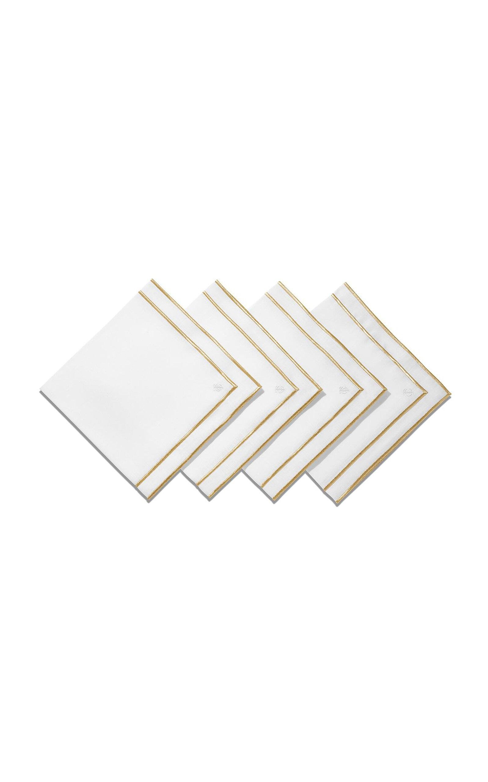 Tiffany & Co. - Set-of-Four Embroidered Linen Placemats - Gold - Moda Operandi by TIFFANY&CO.
