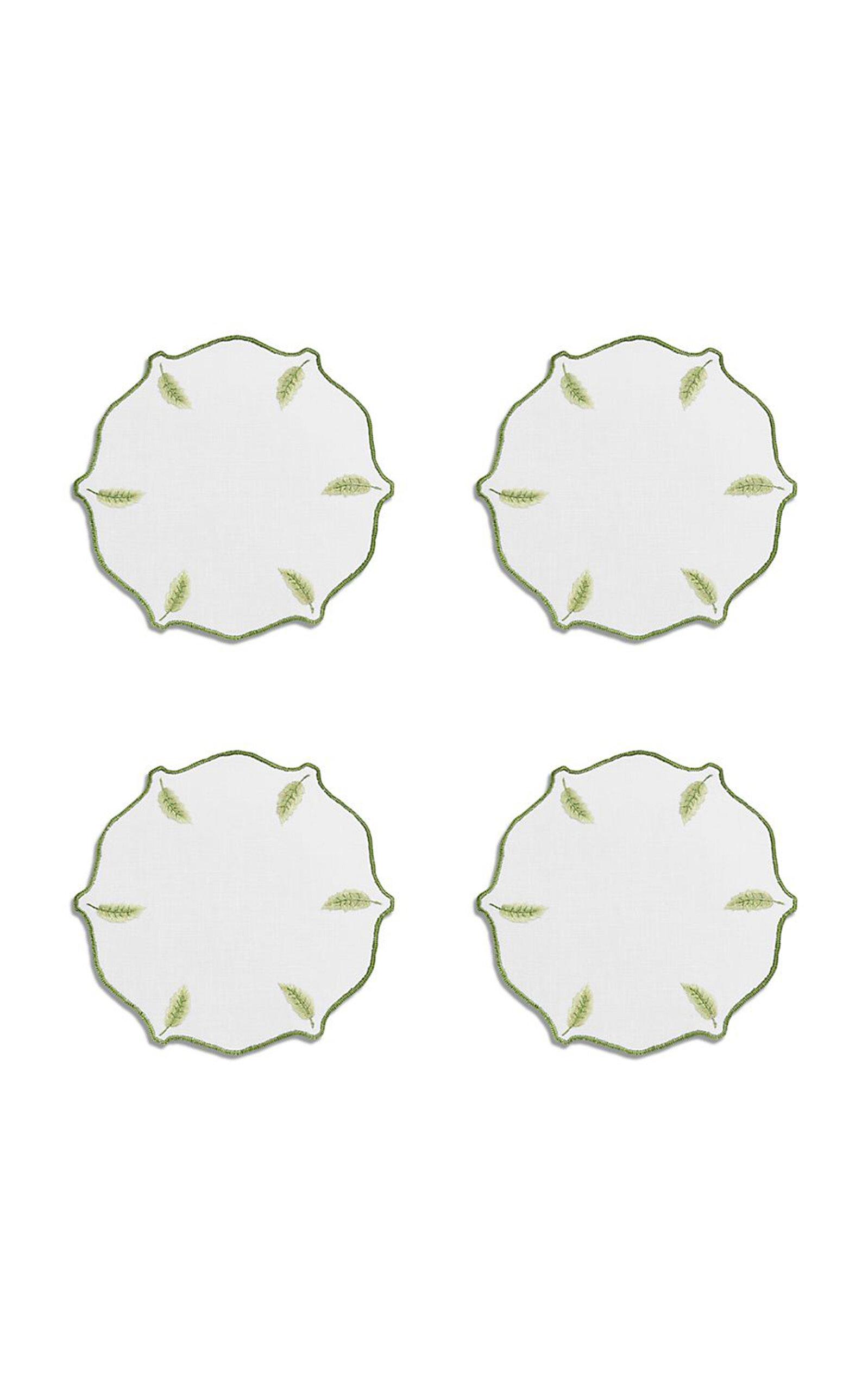 Tiffany & Co. - Set-of-Four Wisteria Embroidered Linen Coasters - Multi - Moda Operandi by TIFFANY&CO.