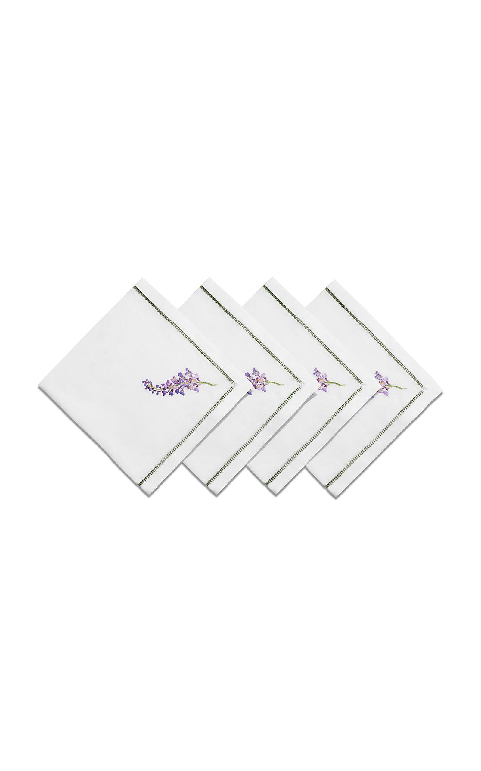 Tiffany & Co. - Set-of-Four Wisteria Embroidered-Linen Napkins - Multi - Moda Operandi by TIFFANY&CO.
