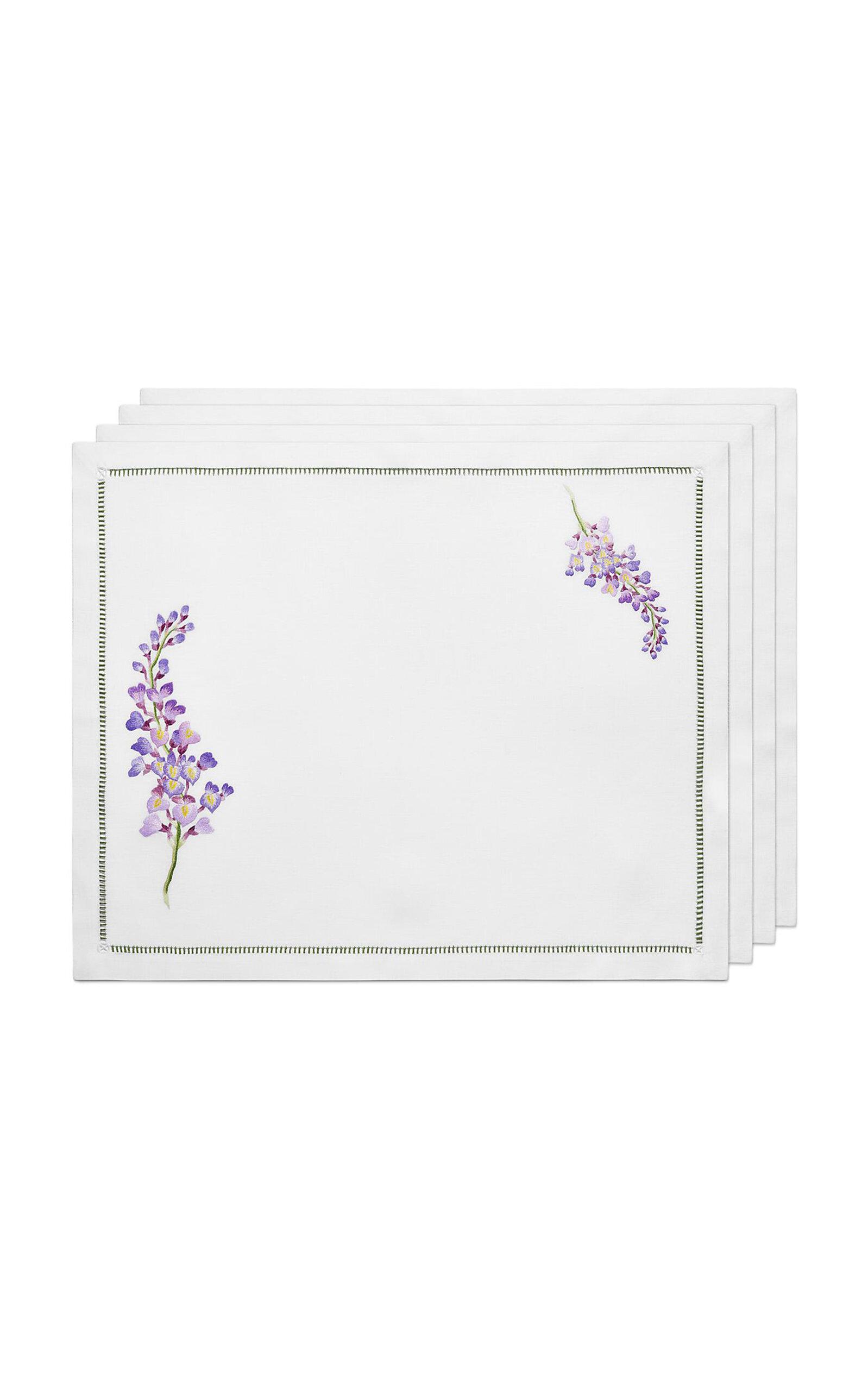 Tiffany & Co. - Set-of-Four Wisteria Embroidered-Linen Placemats - Multi - Moda Operandi by TIFFANY&CO.