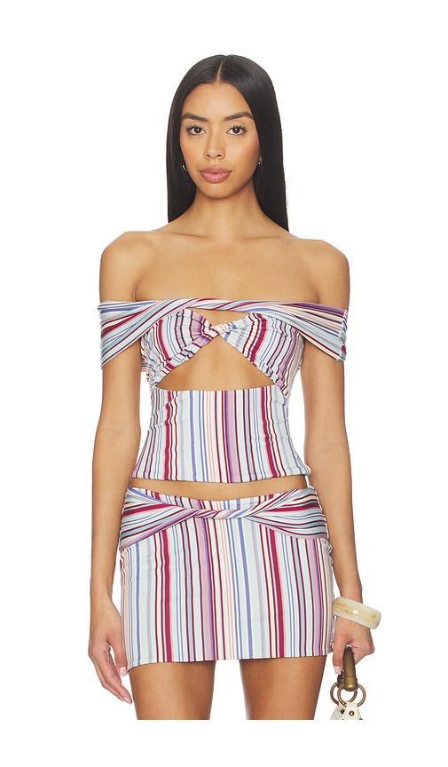 Tiger Mist Haze Twist Top in Blue,Red by TIGER MIST