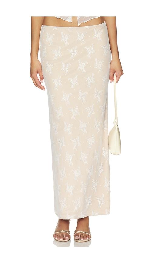 Tiger Mist Karolina Maxi Skirt in Nude,White by TIGER MIST