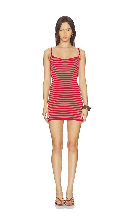 Tiger Mist Reverie Knit Beaded Mini Dress in Red by TIGER MIST