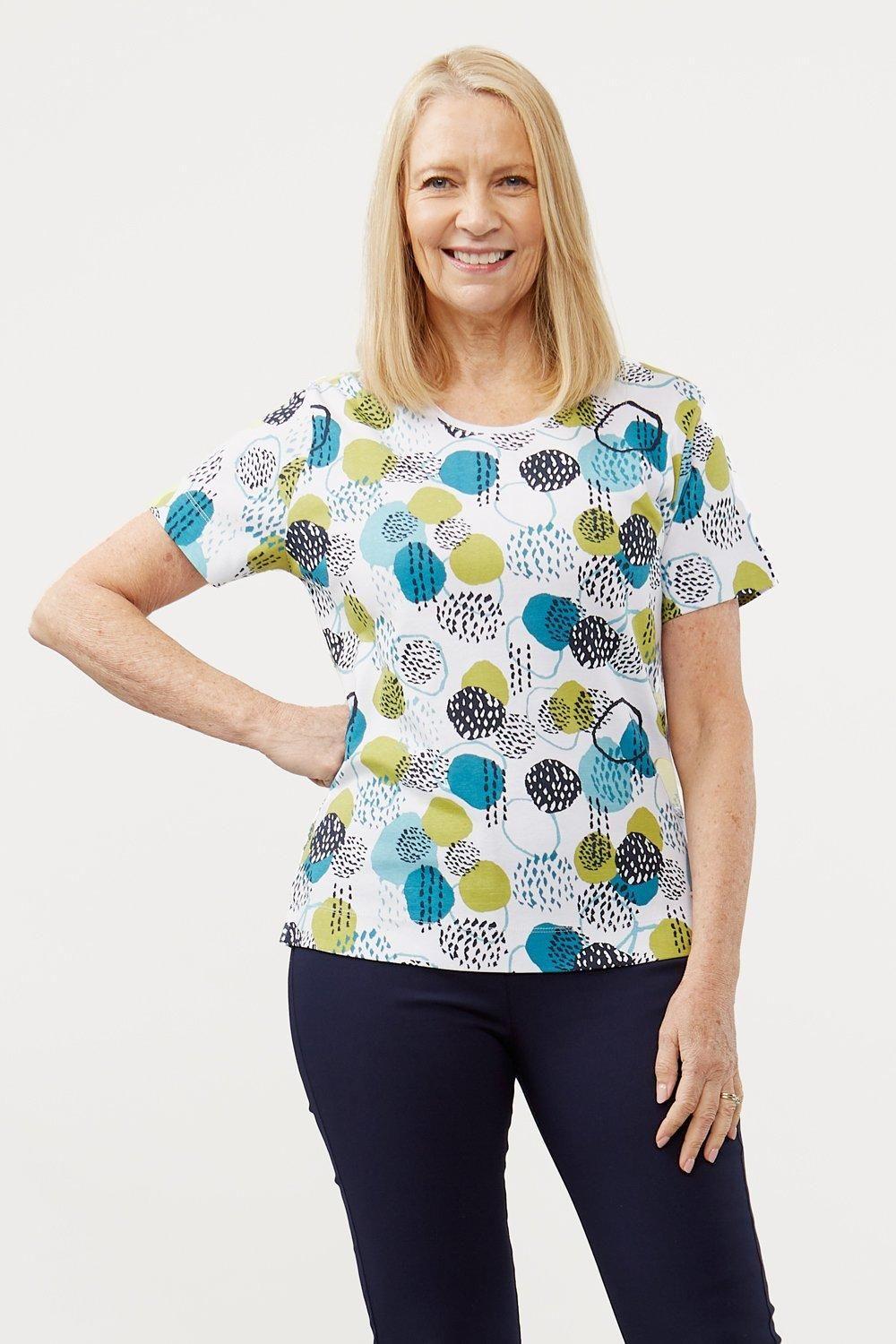 Abstract Circles Print Top by TIGI