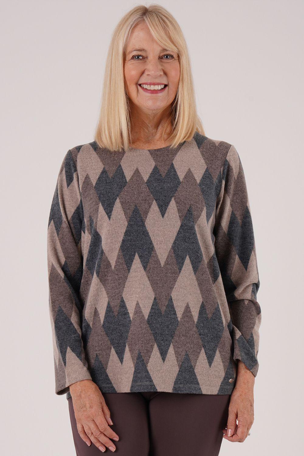 Argyle Zip Back Top by TIGI