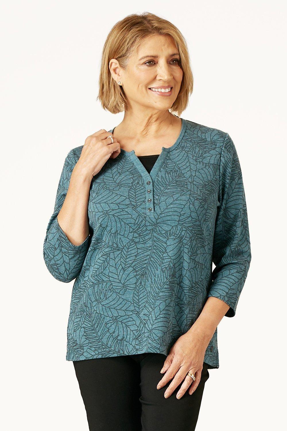 Mock Layer Ivy Leaf PrintTop by TIGI