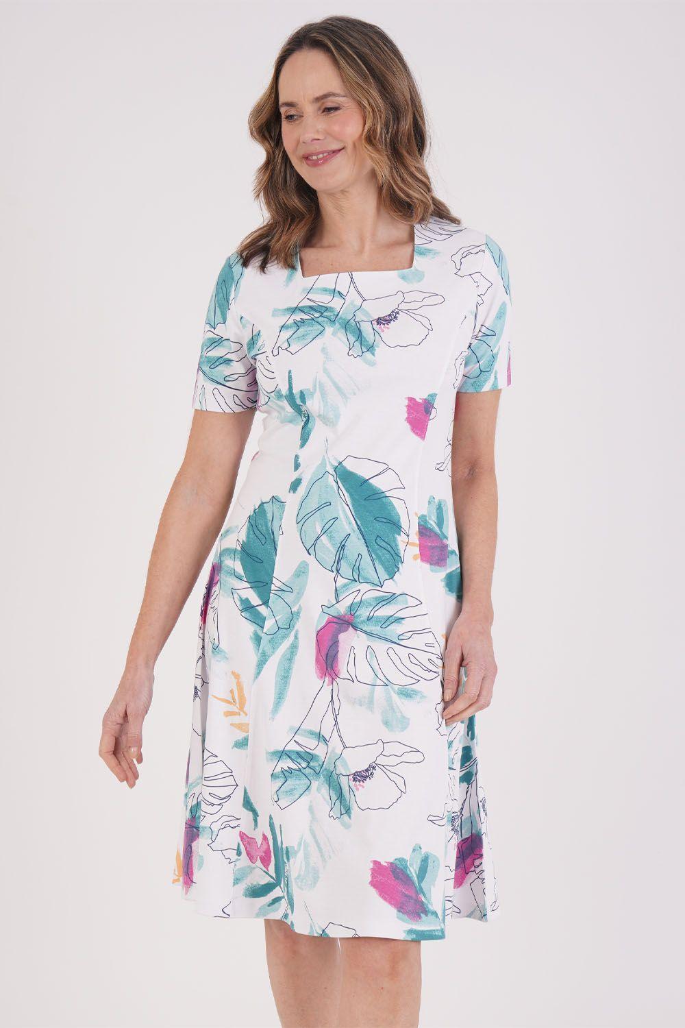 Palm Print Dress by TIGI