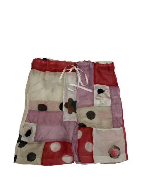 patchwork polka dot shorts by TIGRA TIGRA
