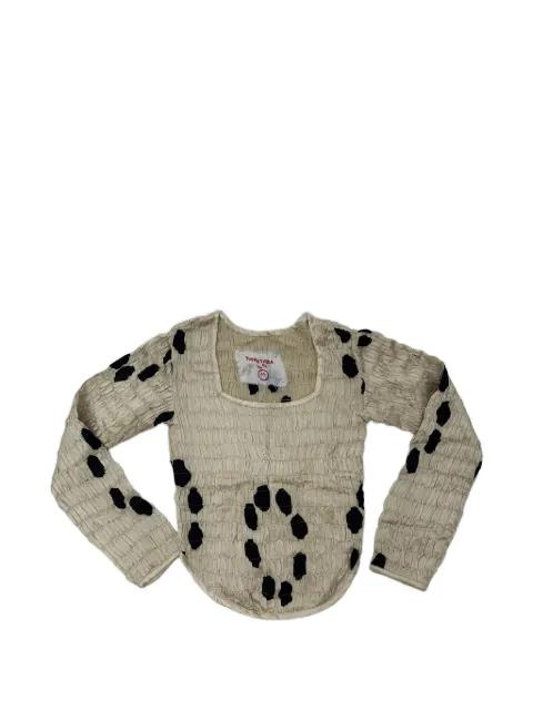 square neck dotted top by TIGRA TIGRA