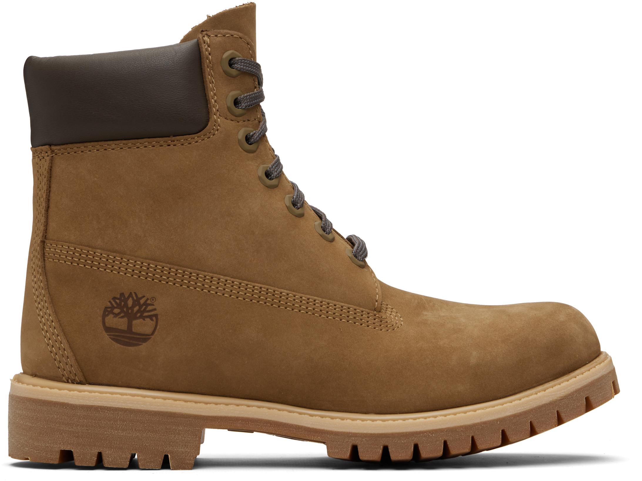 Khaki 'Timberland Premium' 6-Inch Waterproof Boot by TIMBERLAND