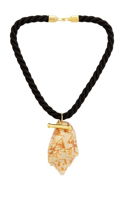 Timeless Pearly Shell Cord Necklace in Black by TIMELESS PEARLY