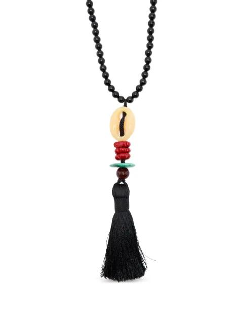 tassel-pendant beaded necklace by TIMELESS PEARLY